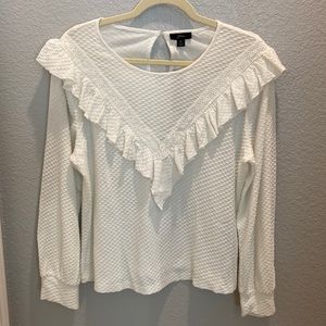 J. Crew white long sleeve top. Size Medium